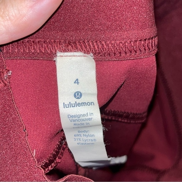 Lululemon Red Leggings With Top "Lululemon" Band Size 4 - Picture 7 of 7